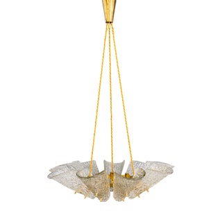 Large Chandelier with Structure Glass from J.T. Kalmar, 1950s For Sale
