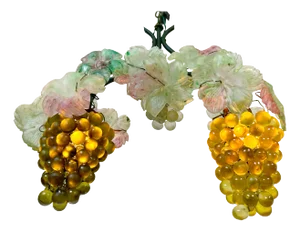 Murano Glass Hanging Grapes & Leaves Chandelier