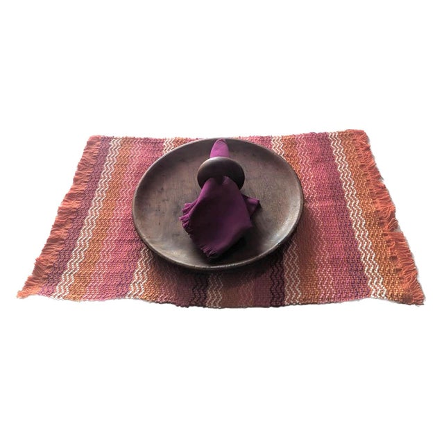 Woven Cotton Placemats and Napkins Made in Guatemala, Set of 6 For Sale In Miami - Image 6 of 9