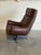 Mid-Century Modern Dark Brown Tufted Leather Swivel Lounge Chair Danish Mid-Century Modern 1970s For Sale - Image 3 of 9