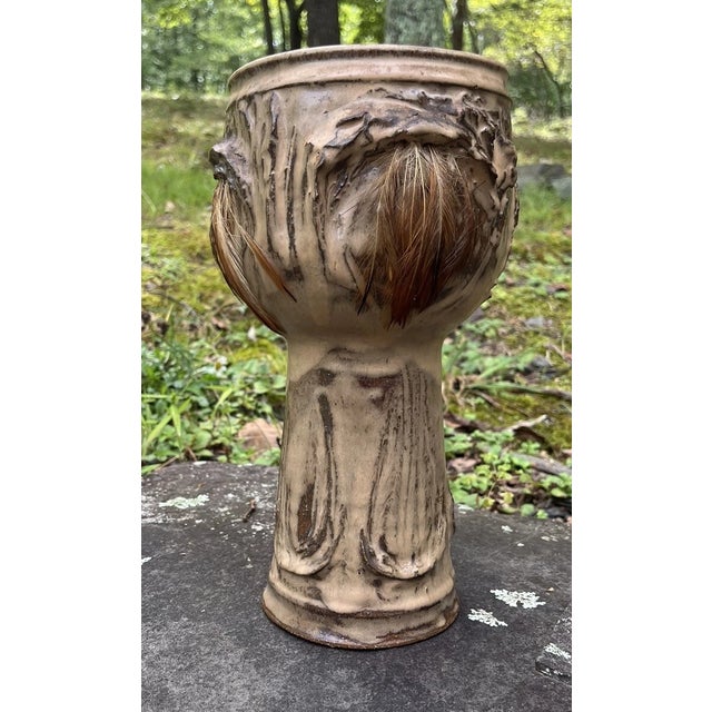 Mid-Century Modern Rare Mid 20th Century Modern Brutalist Marjorie Graham Trout Pottery Vase Ca Designer For Sale - Image 3 of 18