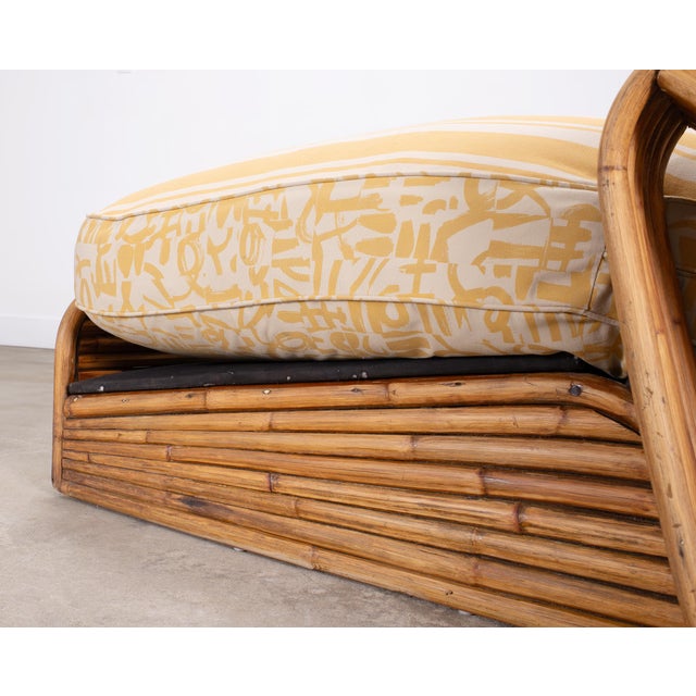 Paul T. Frankl Rattan Six-Strand Square Pretzel Chaise Longue For Sale - Image 14 of 18