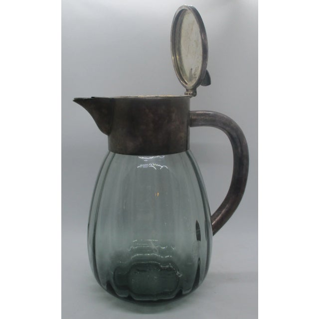 1930s Silverplate and Glass Water Carafe Eisenberg Lozano, Made in Germany For Sale - Image 9 of 12