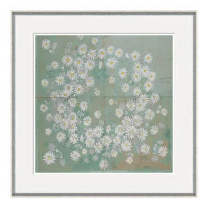 Daises Art Print in Silver Frame by Paule Marrot