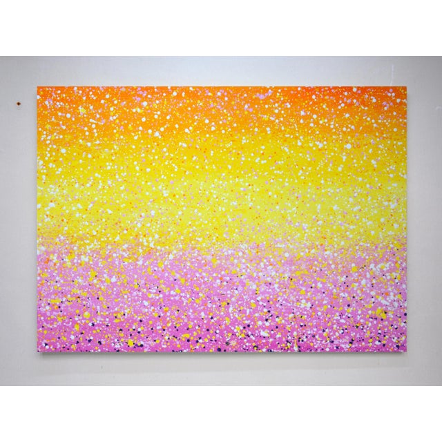 In this vibrant acrylic painting, I poured pure joy and energy through a cascade of colors, blending warm oranges,...