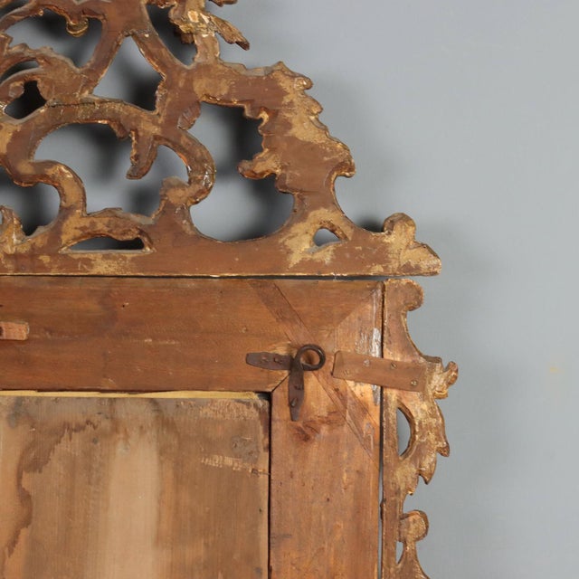 18th Century Carved and Gilded Linden Wood Mirror, Piedmont For Sale - Image 12 of 13