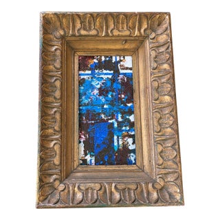 Acrylic on Canvas Abstract 15"h Titled La Rivière the River in a Vintage Wood Frame For Sale