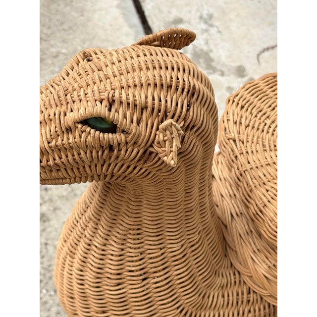 Vintage Wicker Camel Garden Stool For Sale - Image 12 of 12