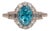 3.4Ct Cambodian Blue Zircon Ring With Natural Diamond Accents: Solid 14k Gold, Size 6.75 For Sale