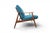 This teak-framed loveseat was made in Denmark in the 1960s, with the tapered lines and exposed wood frame typical of...
