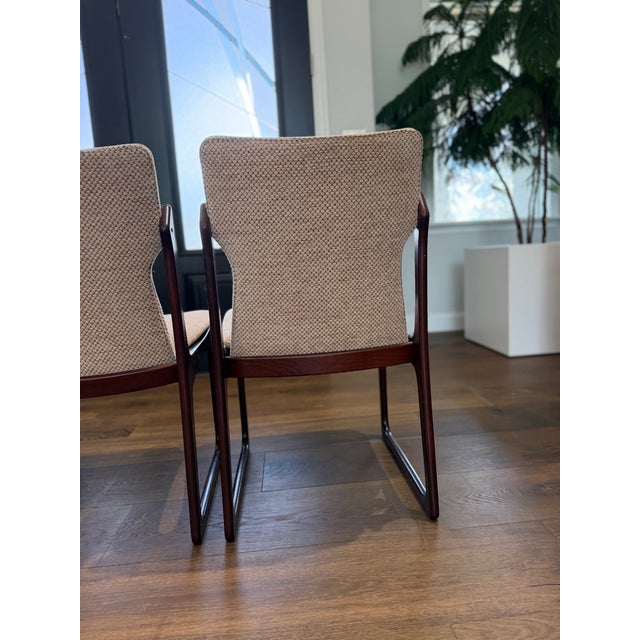 Set of Four Danish Modern Sculptural Rosewood Cantilever Dining Chairs, Denmark, C. 1970 For Sale - Image 11 of 16