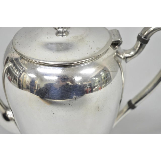 Metal Vintage Abraham & Straus Victorian Silver Plated Bulbous Coffee Pot Teapot For Sale - Image 7 of 14