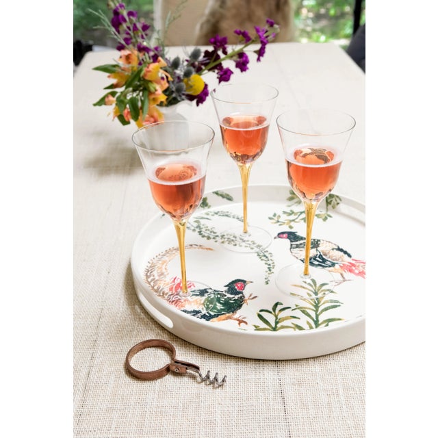 2020s VIETRI Optical Gold Champagne Glass For Sale - Image 5 of 11