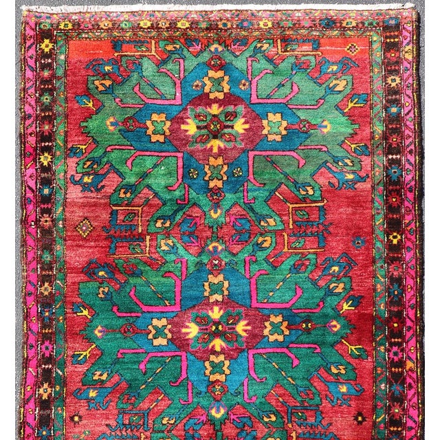 Measures: 5'8 x 10'7 Vintage Large Caucasian Kazak Rug with Green Medallions on Red Field 5'8 x 10'7. Keivan Woven Arts/...