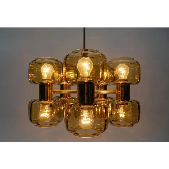 Space Age Golden 10-Light Sputnik Lamp, 1960s For Sale - Image 4 of 9