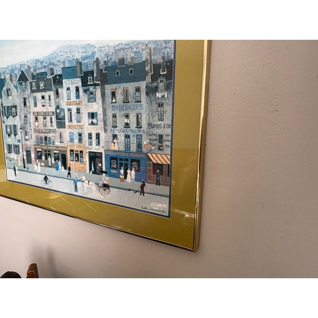 Late 20th Century Large Michel Delacroix Paris Street Scene Limited Edition Print, Framed For Sale In Seattle - Image 6 of 10