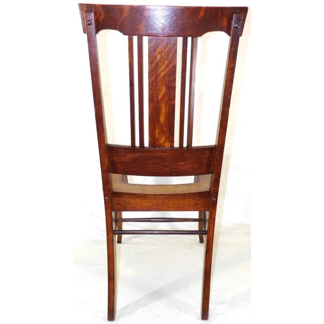 Late 19th Century Antique Dunn & Salisbury Keene, Nh - Tiger Oak Dining/Side Chairs Pair ~ 1880s to Early 1900s Vintage For Sale - Image 5 of 17