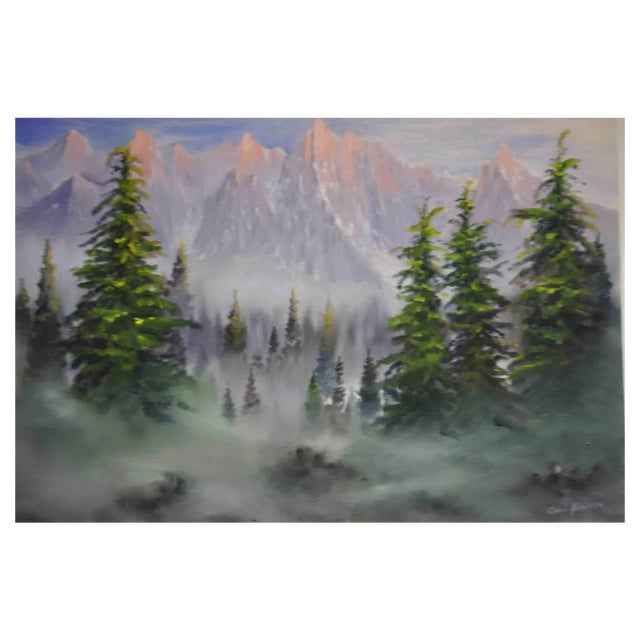 Adriano Bernetti Da Vila, Sunrise Over the Dolomite, Original Painting, 2017 For Sale