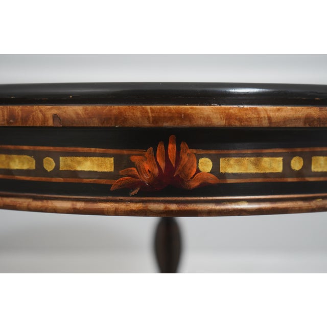 Maitland Smith Round Paint Decorated Chinoiserie Table For Sale - Image 11 of 16