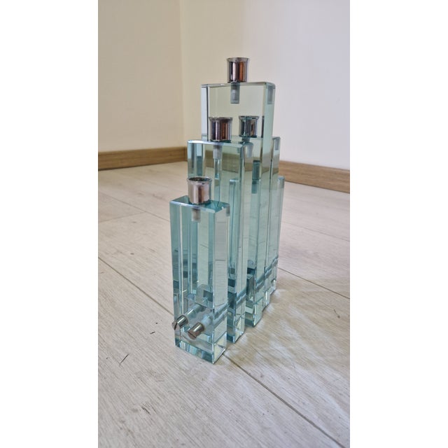 1960s Candlestick in Glass and Chromed Brass with Gallotti and Root from Gallotti & Radice, 1960s For Sale - Image 5 of 12