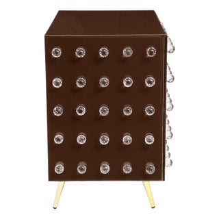 Chocolate Brown Murano Sphere Cabinet with Brass Legs from Justfurnituress SRL For Sale