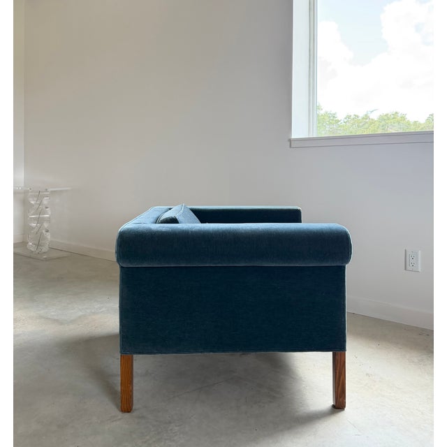 Rare Charles McMurray Architect-Designed Geometric Form Lounge Chair in Mohair For Sale - Image 12 of 12