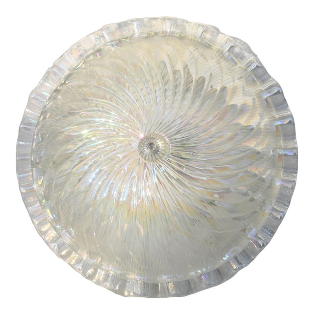1970 Italian Iridescent Murano Glass Ceiling Fixture For Sale