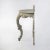 Pair of antique European demilune tables in French gray over gilt wood. These tables have "half-moon" shape, intricately...