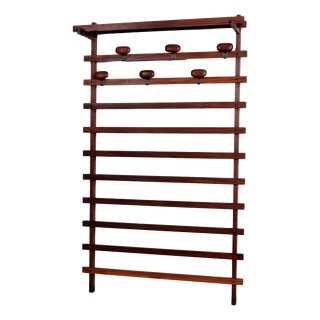 Vintage Wooden Coat Stand by Carlo Enrico Longhi for Elam, 1960s For Sale