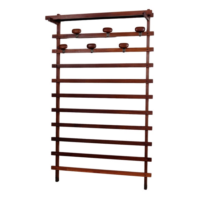 Vintage Wooden Coat Stand by Carlo Enrico Longhi for Elam, 1960s For Sale