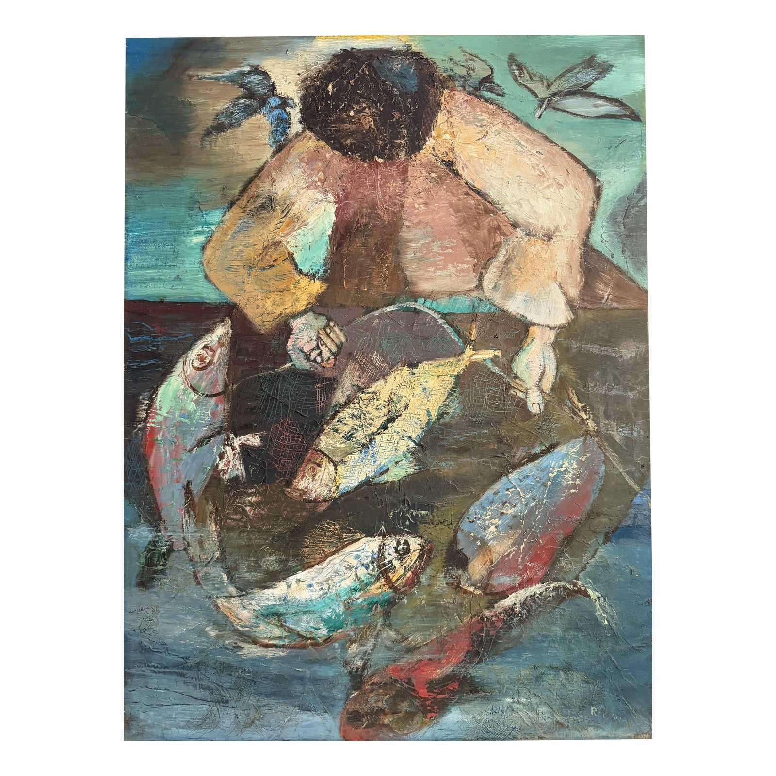 Alfred Rogoway, Figurative Composition, 1960, Oil Painting | Chairish