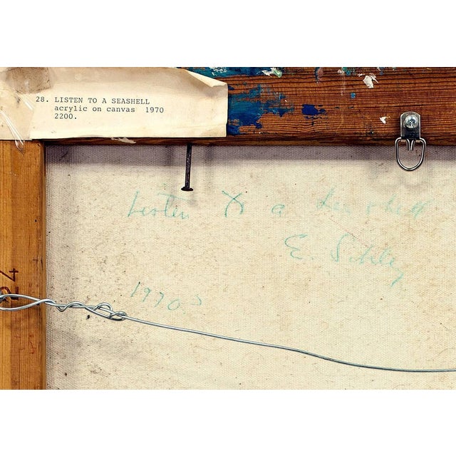 An Abstract Expressionist vibrant colorful painting from 1970. signed illegibly verso with an original price tag of 2200$...