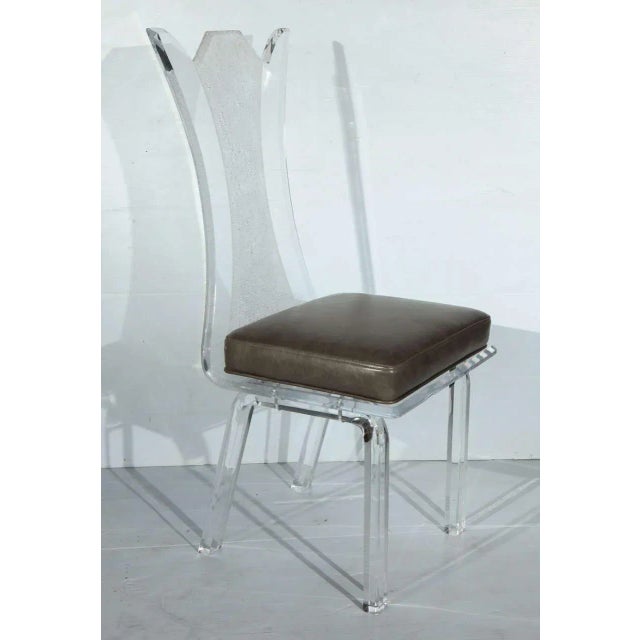 Modern 1970s Lucite Dining Chairs - Set of 6 For Sale - Image 3 of 9