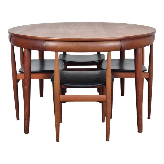 Vintage Teak Table and Chairs by Hans Olsen for Frem Rojle, 1960s, Set of 4 For Sale