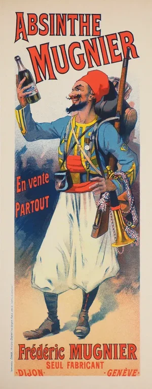 Lucien Lefevre, Absinthe Mugnier, Original Lithograph, 1897