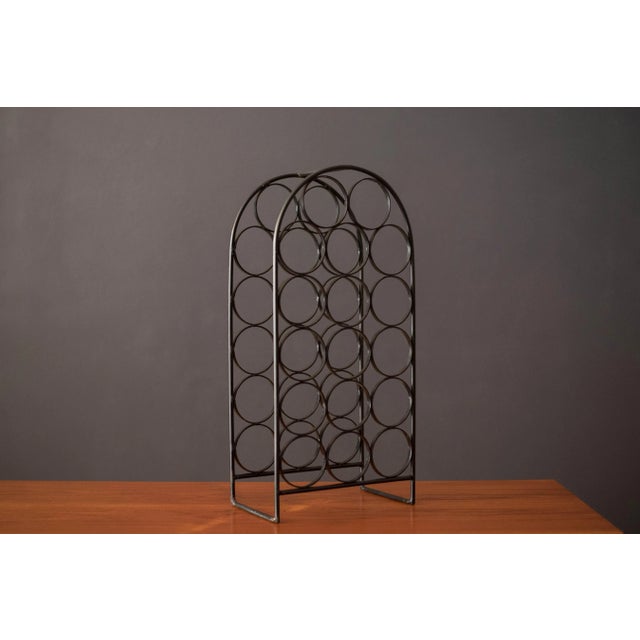 Mid-Century Modern Black Cast Iron Mid Century Modern Wine Rack by Arthur Umanoff for Shaver Howard For Sale - Image 3 of 9