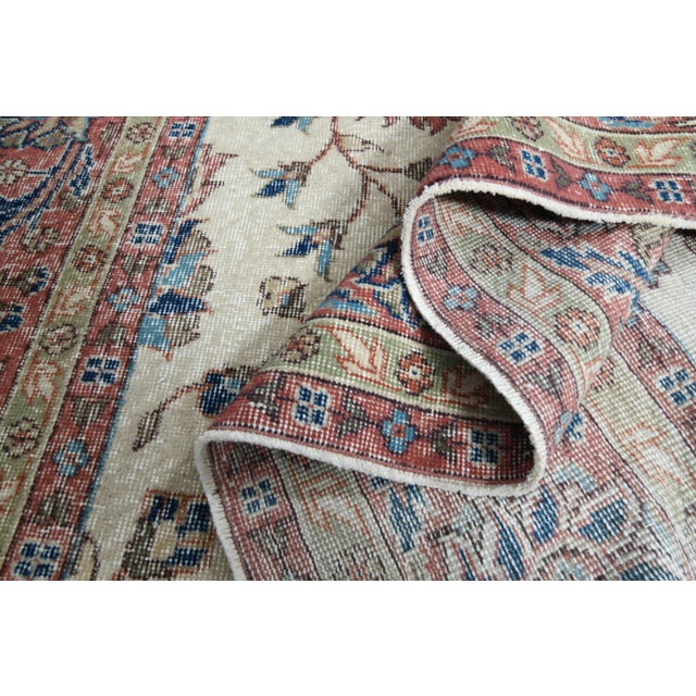 1970s Vintage Persian Handmade Wool Cotton Area Rug For Sale - Image 9 of 11