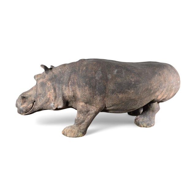 Gold Mid-20th Century Terracotta Hippopotamus, Tuscany, 1950 For Sale - Image 8 of 14