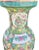 Chelsea House Inc Vintage Large Chinoiserie Ceramic Famille Rose Greek Key Asian Garden Scene Decorative Floor Vase For Sale - Image 4 of 7