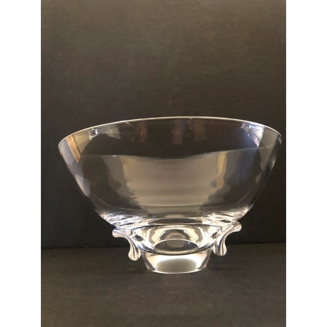◆ BODA Zelda footed bowl ボダ ガラスボウル 80s ◆ Blue Vintage Dessert Glass Bowl Embossed Footed