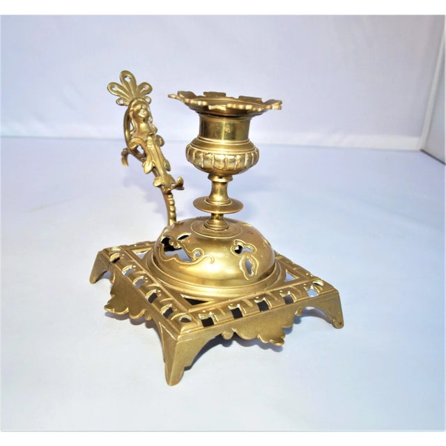 Late 19th Century Antique Late 19th Century Brass Chamber Candlestick For Sale - Image 5 of 7