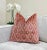 Spiced Coral 22x22 Velvet Throw Pillow With Feather Down Insert For Sale In New York - Image 6 of 6