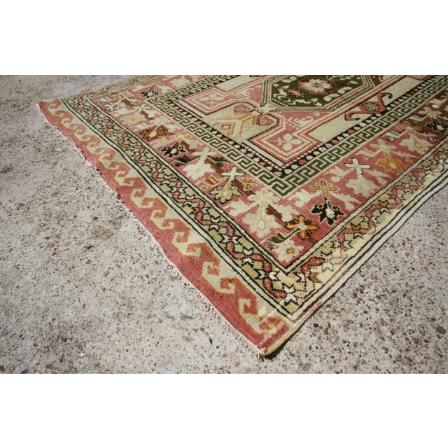 Mid 20th Century Vintage Turkish Oushak Rug with Modern Style - 03'06 x 05'02 For Sale - Image 5 of 9