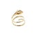 Striking 18K yellow gold snake ring featuring a 1.34 carat weight of pear-shaped brown diamond head with diamond-set eyes....