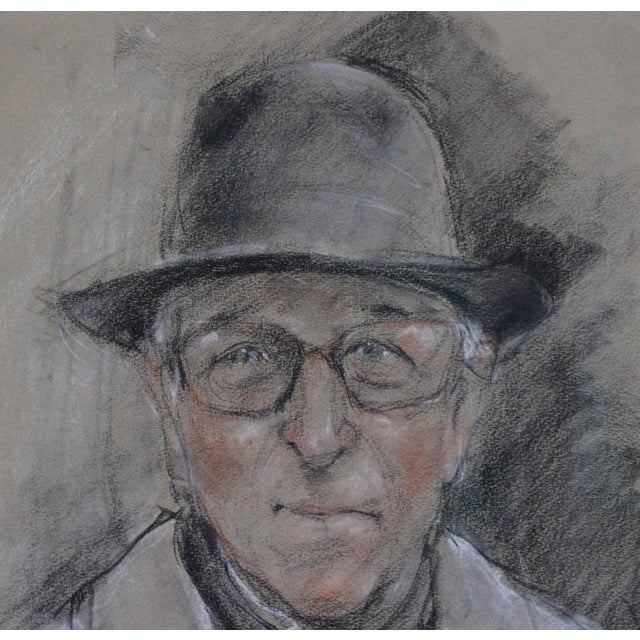 1970s Japanese School Artist, Portrait of a Gentleman in Montmartre, Paris, 1972, Mixed Media on Paper For Sale - Image 5 of 15