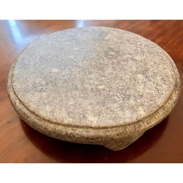 Contemporary Late 20th Century Natural Unpolished Gray Marble Footed Plateau/Riser/Cheese Board For Sale - Image 3 of 15