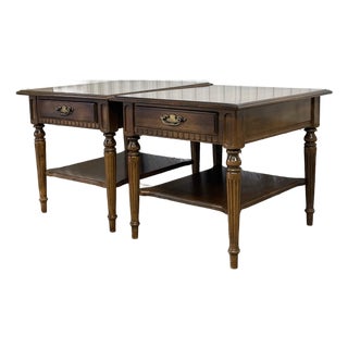 Ethan Allen Classic Manor Solid Maple End Tables / Nightstands For Sale