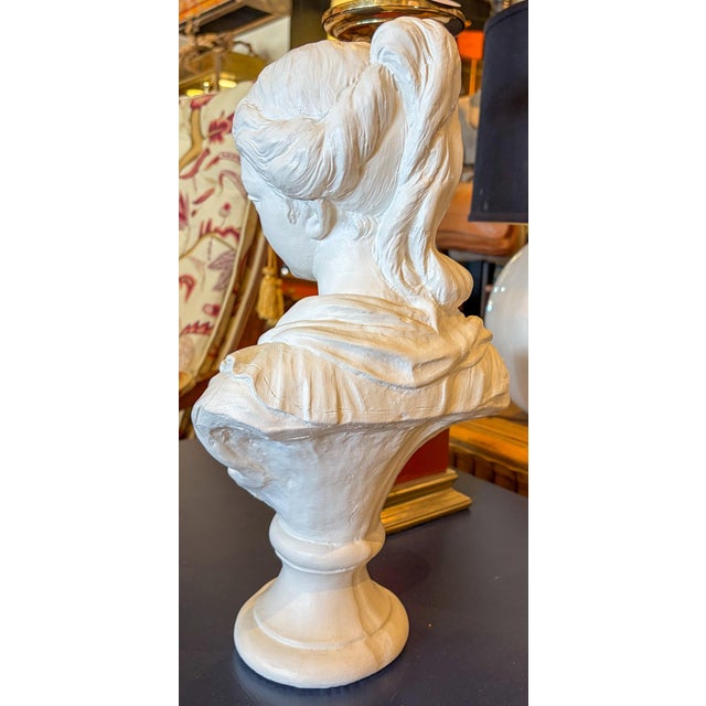 Sculpture Materials 1960s Large Cast Plaster Bust of Young Lady For Sale - Image 7 of 7