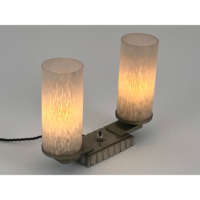 Art Deco Brass and Glass Table Lamp, France, 1920s For Sale - Image 12 of 18