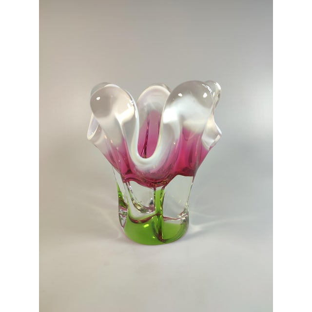 Beatiful vase by Josef Michal Hospodka made in 1964 by Chřibská glassworks. Vase is in very good condition - there may be...